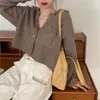 Moderna Chaqueta Suéter Corta Estilo Coreano para Mujer, Nueva Ropa de Abrigo Estilo Perezoso Primavera y Otoño 2026, Cárdigan de Punto Adelgazante