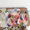 Homewear de Algodón Lyocell Seda Estampado de Dibujos Animados Verano para Niños Delgado Fresco Cómodo Juego de Pijama