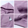 Top morado holgado de corte relajado para adelgazar para mujer, cárdigan de otoño con cremallera, chaqueta sudadera fina de manga larga estilo coreano