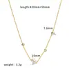 Collar Personalizado Transfronterizo de Acero Inoxidable Incrustado de Diamantes Cadena Larga para Suéter en Forma de Y de Acero de Titanio Chapado en Oro Real de 18K para Mujer