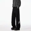 Pantalones Deportivos de Raya Pesados de 300g para Hombre, Estilo Americano Otoño e Invierno, Modernos, Holgados, Rectos, Casuales, con Caída, Pierna Ancha, Largos