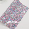 Paquete de Materiales para Lazos de Accesorios para el Cabello DIY 20x22CM Lentejuelas Grandes Pequeñas de Alto Brillo Patrón de Escamas de Pez Patrón de Ondas de Agua Tela de Cuero diy