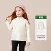 Ropa Infantil Amila 26 Invierno Nuevo Estilo Camisa Térmica de Forro Polar de Cuello Medio Alto de Una Pieza para Niñas Top Cálido Antibacteriano Infantil