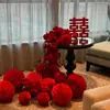 Decoración de Boda Set de Bola Roja de Panal Linterna con Palabra Feliz Habitación de Boda Sala de Hotel Decoración de Boda Hombre y Mujer de Boda