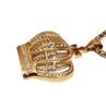 Pingente de coroa de cruz de diamante de aço titânio dourado europeu e americano hip-hop recortado colar de coroa de cristal fabricante de pingente atacado