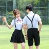 Uniforme de escuela secundaria para hombres y mujeres, estudiantes japoneses, uniforme de marinero, estilo universitario británico, conjunto de camisa de vestir para clase de primavera y verano.