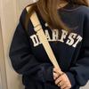 Otoño Nuevo Sudadera Delgada con Letras Bordadas para Mujer Holgada Cuello Redondo Moda Estudiante Manga Larga Abrigo para Mujer
