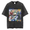 Talla Europea TransfronterizaCamiseta Negra Lavada para Hombre Streetwear Dragon Ball a