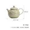 Conjunto para Sala de Chá com Esmalte Verde Estilo Song, Coleção Série Verde Cana, Incluindo Gaiwan, Bule, Xícaras de Chá, Suporte para Bule, Adequado para Cerimônia do Chá e Cerimônia do Incenso