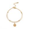 Fábrica Directa corte transfronterizo pulsera de acero de titanio anillo crisantemo hueco colgante pequeño moda simple pulsera de acero inoxidable