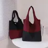 Nueva Bolsa de Compras Plegable de Gran Capacidad, Ultraligera, Bloques de Color, Bolso de Hombro Moderno y de Moda, Bolsa de Mano para Compras en el Supermercado