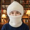Suéter de Invierno para Mujer con Máscara de Protección para Orejas Integrada Gorro Engrosado Estilo Étnico Protección Facial para Ciclismo Cálido Suave Agradable a la Piel Gorro con Bola de Pelo