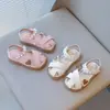 Zapatos de Niña Sandalias de Princesa Peep-Toe para Niños Verano 2025 Nuevo Estilo Niña a la Moda Suela Suave Zapatos de Playa