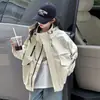 Ropa Infantil Coreana Cortavientos para Niños 2026 Otoño Nuevo Estilo Niños y Niñas Niños Medianos y Mayores Elegante Holgado Chaqueta de Trabajo Moderna