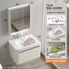 Gabinete de Baño Grande de Acero Inoxidable con Arco Lavabo Integrado para Baño Combinación de Gabinete Lavamanos con Fregadero Retenedor de Agua