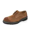 Zapatos de Cuero Brogue para Hombre, Moda Transfronteriza Talla Grande Estilo Británico Zapatos Casuales de Negocios, Zapatos de Cuero Retro de Moda para Hombre