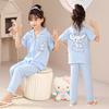 Pijamas infantis primavera e outono manga longa fina meninas médio e grande terno infantil meninas meninos bebê verão roupa de casa roupa exterior