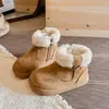 Zapatos para Niña Botas de Nieve 2025 Nuevos de Invierno Zapatos de Algodón Grandes para Niños Botas de Algodón Forradas de Felpa Botas para Bebé Niña Estilo Invierno