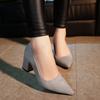Atacado de fábrica 2019 primavera nova versão coreana de salto alto moda sapatos de salto grosso sapatos femininos pontiagudos sapatos de casamento de maré