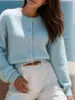 Jaqueta Cardigan de Veludo Imitação de Visom para Mulheres no Outono e Inverno Nova Macia Top Outerwear Estilo Preguiçoso Solto Tricô de Cor Pura Tricô