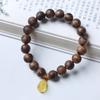 Pulseras Auténticas de Madera de Árbol de Sándalo Qinnan Natural para Hombres y Mujeres con Cera de Abejas Pixiu Tesoro Pulseras Auspiciosas Estilo Bosque Boutique