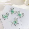 Famosos en Internet adornos para uñas de mariposa de doble capa, tridimensionales, incrustados con diamantes, láser inteligente, color hielo transparente, mariposa, decoración de uñas DIY