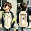 Camiseta Raglán de Manga Larga para Niños Niños 2026 Nueva Ropa Otoño Invierno Niños Cálida Térmica Polar Capa Base Parte Superior Cepillada