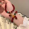 2023 Novo Novo Pulseira Pingente Flor de Lótus Aramba Estilo Chinês Feminina Vintage Contas Cordão de Mão Saco da Fortuna Artesanato