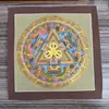 Mandala Pintado a Mano Tibetano Nepalí Dorado Caliente Tamaño 26*26 Núcleo de Tarjeta