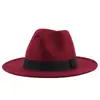 Sombrero de ala ancha de fieltro sintético estilo europeo y americano para primavera y otoño, Sombrero de lana retro británico, Sombrero Panamá Jazz de viaje unisex