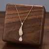 Comercio Exterior de Amazon Venta Caliente Collar de Acero de Titanio Temperamento Femenino Circonita Microincrustada Personalidad Cadena para Clavícula de Alto Sentido Colección Joyería