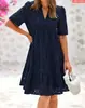 Comércio Exterior Amazon Transfronteiriço Europeu e Americano Vestuário Feminino Vestido Longo Feminino de Renda Vazada com Decote V Francês Em Estoque