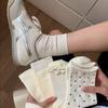 Meias Zhuji Outono e Inverno Meias Femininas de Cano Médio Estilo Japonês Meias Esportivas Brancas de Cano Médio Meias Descartáveis Atacado