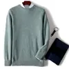 Suéter Grueso de Lana de Invierno para Hombre, Nuevo Suéter Pulóver Casual de Color Sólido con Cuello Redondo, Camisa Base de Punto de Cachemira Holgada
