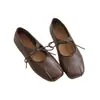 Zapatos Planos Poco Profundos Estilo Retro de Noche Mary Jane de Punta Cuadrada para Mujer 2026 Primavera y Otoño Nuevo Estilo Coreano Plegados Versátiles Zapatos de Vestir