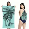 Toalla de playa plegable de gran tamaño 80X160, toalla de baño estampada, toalla de playa integrada, bolsa integrada, portátil