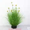 Pila de paja decoración de flores artificiales decoración de sala de estar pasto cebolla planta falsa flor planta en maceta planta verde flor falsa piña crisantemo