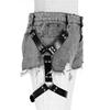 Cinturón Unisex de Cuero para Muslo con Cintas para Pierna y Adorno de Cuero, Pantalones con Cadena para Cintura, Correa, Accesorios para Actuación de Bar