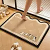 Tapete de Chão de Lama Diatomácea com Desenhos Animais Pequenos Fofos Banheiro Box de Banho Porta Absorção de Água Secagem Rápida Tapete de Porta Resistente a Manchas Tapete para Lavatório