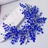 Tiara de Noiva Europeia e Americana Tiara de Strass Azul Safira Tiara de Cristal Tiara para Cabelo Prensado Coroa de Cabelo Acessórios para Vestido de Casamento Dz273