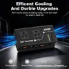 Inversor de Potência para Carro 200W Duplo DC 12V para 110V AC Adaptador de Tomada de Carro Amcelooy
