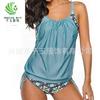 Amazon nuevo traje de baño dividido de talla grande europeo y americano para damas sexy traje de baño bikini estampado al contado al por mayor