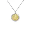 S925 prata esterlina amarelo deus da riqueza vintage ouro redondo marca estilo chinês outono e inverno suéter corrente martelo padrão pingente colar personalizado pingente