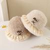 Chapéus Novos de Outono e Inverno para Bebês Meninos e Meninas, Chapéus Balde Estilo Japonês, Renda de Coração Pequeno e Coelho, Chapéus de Pescador Infantis Quentes e da Moda
