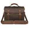 Crazy Horse Leather Vintage Couro Genuíno Masculino Bag Business Men's Briefcase Grande Capacidade Crossbody Bag Bolsa Masculina Personalizado