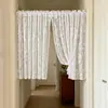 Cortinas blackout estilo europeu transfronteiriças, telas para janelas, cortinas curtas, cortinas para porta de cozinha com renda semi-jacquard, produtos acabados atacado