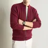 Item de venda quente transfronteiriço AliExpress para roupas masculinas 2026 outono e inverno novo casaco cardigã de malha grossa masculina com zíper longo e gola alta