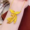 Joyería de Cobre Chapado en Oro Collar de Fénix, Mismo Estilo que Joyería de Oro, Nuevo Conjunto de Cadena para Clavícula de Boda Estilo Chino para Mujeres