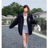 Casaco de beisebol descuidado estilo coreano feminino estilo coreano primavera jaqueta top gola vertical crock cardigan