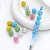Nuevo taladro de bola de resina perforada de color mixto para aretes DIY, taladro para bolígrafo, colgante para cadena de teléfono móvil, material para cuentas, fabricantes